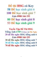 Đề thi học sinh giỏi môn Tiếng Anh Lớp 7 - Đề số 01 - Năm học 2018-2019 (Có đáp án)